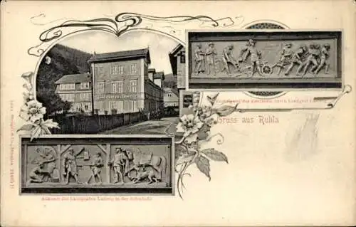 Ak Ruhla in Westthüringen, Gasthaus Lengenfelderschmiede, Relief