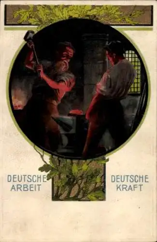 Präge Ak Arbeit und Kraft, Schmied bei der Arbeit