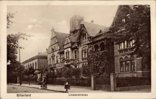 Ak Bitterfeld in Sachsen Anhalt,  Lindenstraße,  Gebäude, keine hervorgehobenen Persönlichkeiten