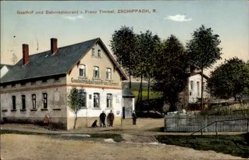 Ak Zschippach Bethenhausen, Gasthof Bahnrestaurant