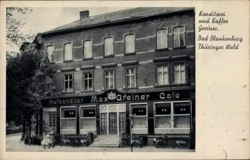Ak Bad Blankenburg in Thüringen, Konditorei Café Greiner