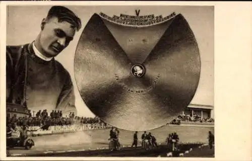 Ak Pardubice Pardubitz Stadt, Memorial J. K. Lobkowicze, Stadion, Motorradrennen