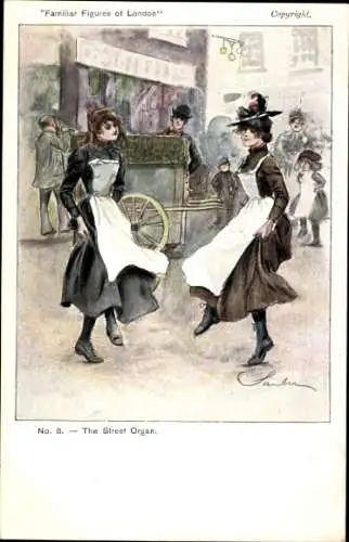 Künstler Ak London City England, The Street Organ, Familiar Figures of London
