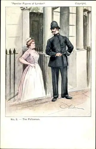Künstler Ak London City England, The Policeman, Familiar Figures of London