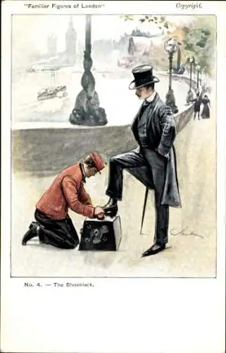 Künstler Ak London City England, The Shoeblack