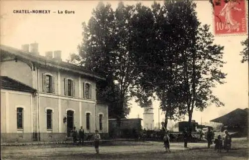 Ak Nomexy Lothringen Vosges, Bahnhof Chatel-Nomexy