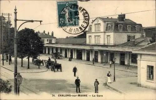 Ak Chalons sur Marne, Bahnhof