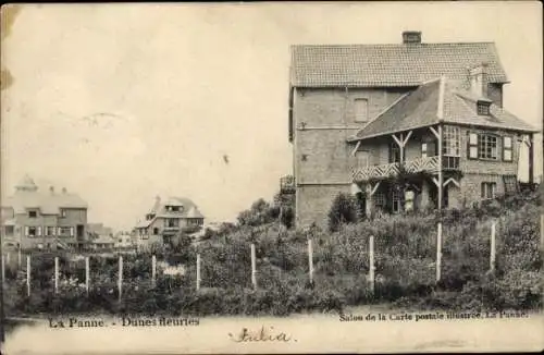 Ak La Panne De Panne Westflandern, Dünen, Gebäude, Postkarte, französischer Text, Absenderadresse
