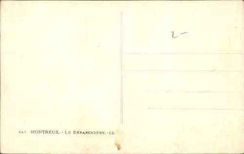 Ak Montreux Kanton Waadt Schweiz, Dampfschiff-Anlegeplatz