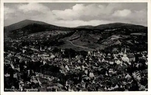 Ak Bensheim an der Bergstraße Hessen, Fliegeraufnahme