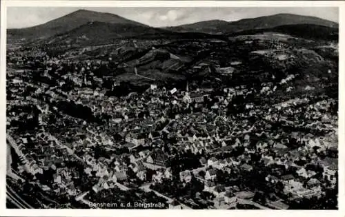 Ak Bensheim an der Bergstraße Hessen, Fliegeraufnahme