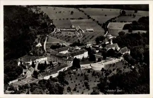 Ak Leutkirch im Allgäu Württemberg, Schloss Zeil, Fliegeraufnahme