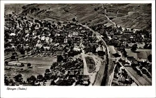 Ak Efringen Kirchen am Oberrhein, Fliegeraufnahme
