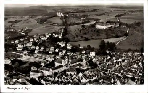 Ak Ellwangen an der Jagst Württemberg, Luftaufnahme