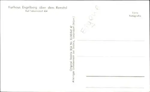 Ak Engelberg Winterbach in Württemberg, Fliegeraufnahme