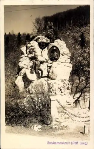 Ak Golling an der Salzach in Salzburg, Lueg Pass, Struberdenkmal