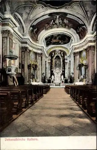 Ak Kaltern an der Weinstraße Caldaro sulla Strada del Vino Südtirol, Dekanalkirche  Innenansicht,