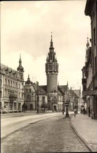 Ak Dahme in der Mark, Hauptstraße, Rathaus,  Architektur, schwarz-weiß Fotografie