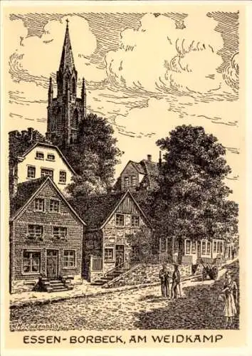 Künstler Ak Rockenbach, M., Borbeck Essen im Ruhrgebiet, Am Weidkamp