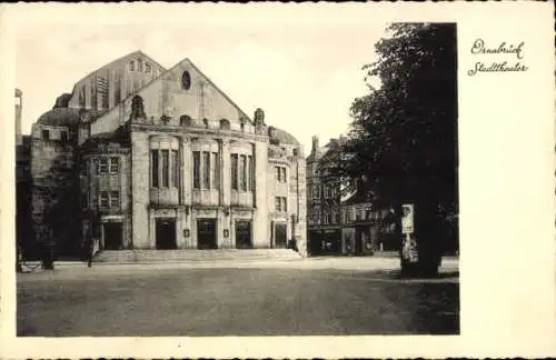 Ak Osnabrück in Niedersachsen, Stadttheater   Architektur, schwarz-weiß Aufnahme