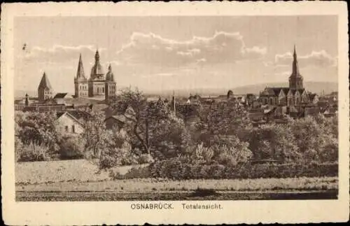 Ak Osnabrück in Niedersachsen, Stadtansicht   Gebäude, Landschaft, sepiafarben