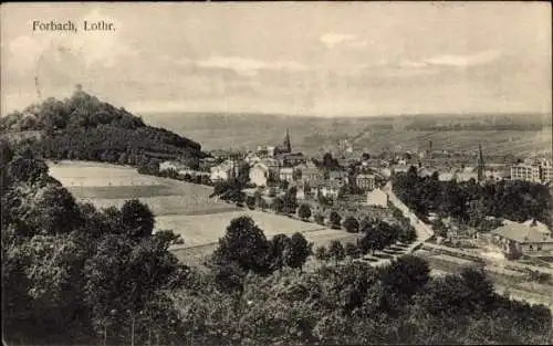 Ak Forbach Lothringen Moselle, Blick auf  Lothringen, Häuser, Kirche, Landschaft