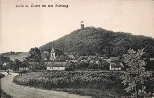 Ak Collmberg Collm Wermsdorf Sachsen, Landschaftsbild, Collmberg, Kirche, Häuser