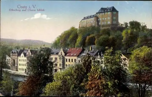 Ak Greiz im Vogtland Thüringen, Panoramablick auf  Oberes Schloss, schöne Natur