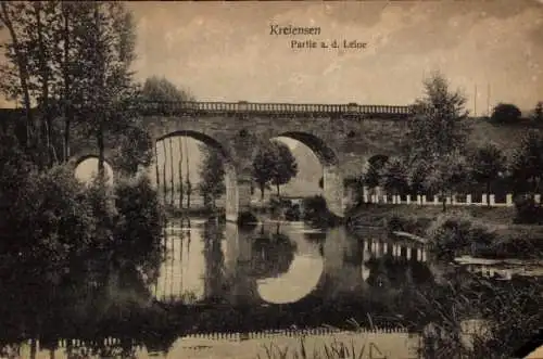 Ak Kreiensen Einbeck, Brücke über die Leine