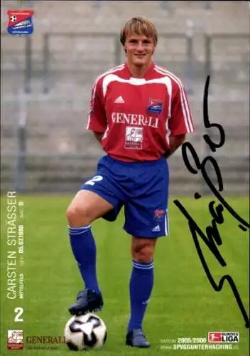 Autogrammkarte Fußballer Carsten Strässer, SpVgg Unterhaching, Autogramm
