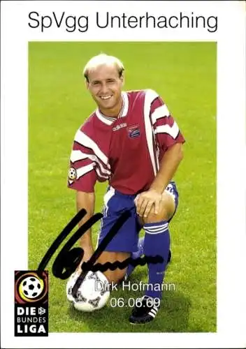 Autogrammkarte Fußballer Dirk Hofmann, SpVgg Unterhaching, Autogramm