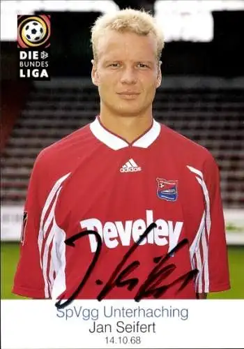 Autogrammkarte Fußballer Jan Seifert, SpVgg Unterhaching, Autogramm