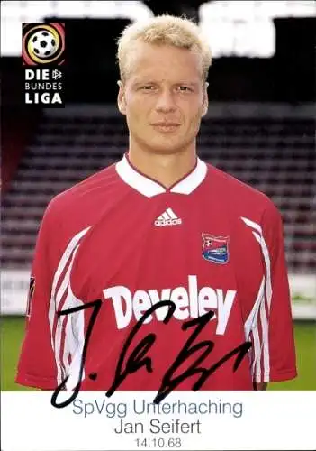 Autogrammkarte Fußballer Jan Seifert, SpVgg Unterhaching, Autogramm
