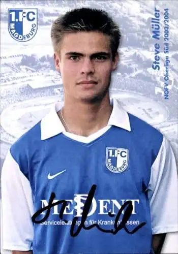 Autogrammkarte Fußballer Steve Müller, 1. FC Magdeburg, Autogramm