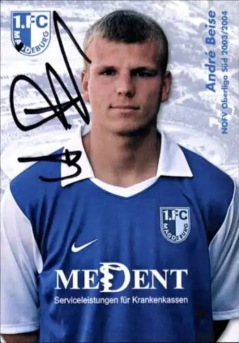 Autogrammkarte Fußballer André Beise, 1. FC Magdeburg, Autogramm