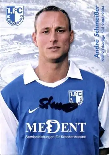 Autogrammkarte Fußballer André Schmeißer, 1. FC Magdeburg, Autogramm