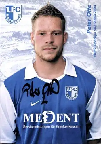 Autogrammkarte Fußballer Peter Otte, 1. FC Magdeburg, Autogramm