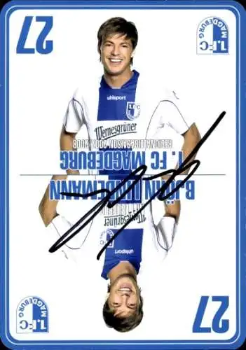 Autogrammkarte Fußballer Björn Lindemann, 1. FC Magdeburg, Autogramm
