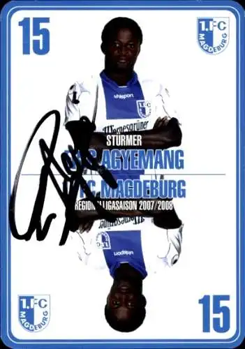 Autogrammkarte Fußballer Eric Agyemang, 1. FC Magdeburg, Autogramm