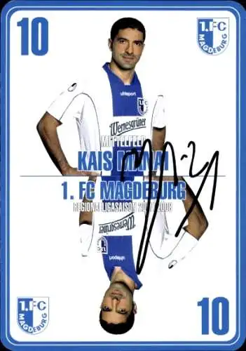 Autogrammkarte Fußballer Kais Manai, 1. FC Magdeburg, Autogramm