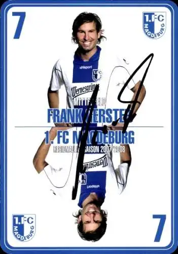 Autogrammkarte Fußballer Frank Gerster, 1. FC Magdeburg, Autogramm
