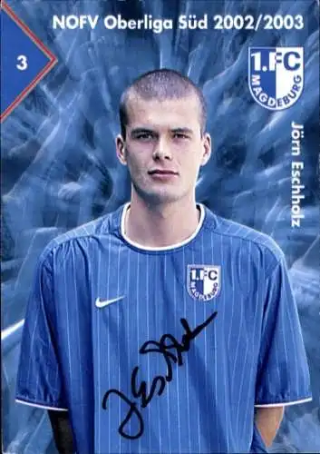 Autogrammkarte Fußballer Jörn Eschholz, 1. FC Magdeburg, Autogramm