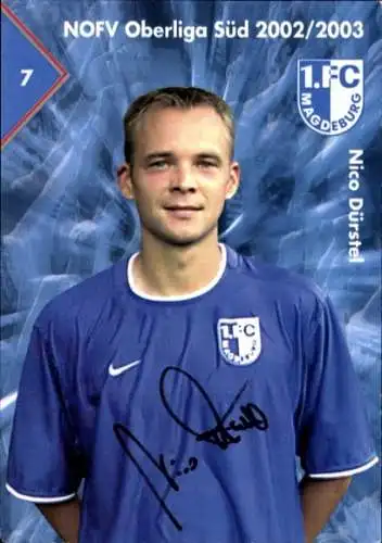 Autogrammkarte Fußballer Nico Dürstel, 1. FC Magdeburg, Autogramm
