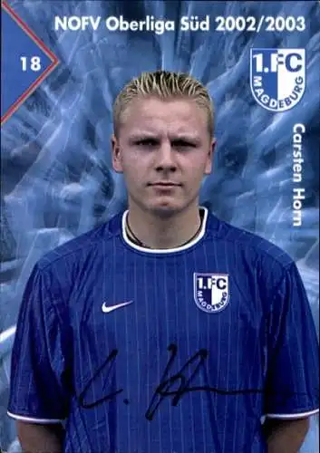 Autogrammkarte Fußballer Carsten Horn, 1. FC Magdeburg, Autogramm