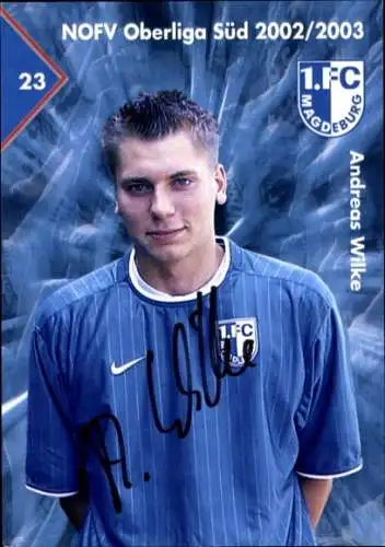 Autogrammkarte Fußballer Andreas Wilke, 1. FC Magdeburg, Autogramm