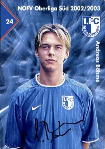 Autogrammkarte Fußballer Andreas Böhme, 1. FC Magdeburg, Autogramm