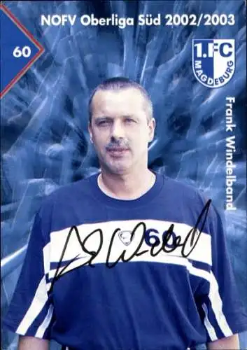 Autogrammkarte Co Trainer Frank Windelband, 1. FC Magdeburg, Autogramm