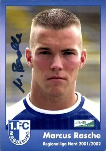 Autogrammkarte Fußballer Marcus Rasche, 1. FC Magdeburg, Autogramm