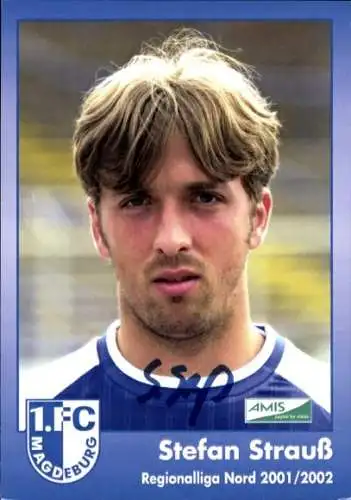 Autogrammkarte Fußballer Stefan Strauß, 1. FC Magdeburg, Autogramm