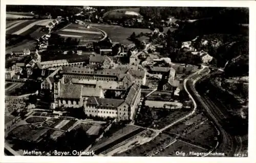 Ak Metten an der Donau Niederbayern,  Bayer. Ostmark, Orig. Fliegeraufnahme